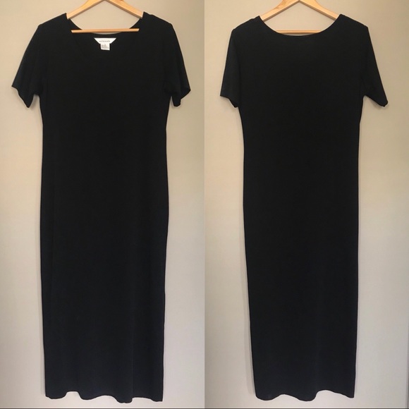 Misook Dresses Misook Short Sleeve Black Maxi Dress Size Large Poshmark